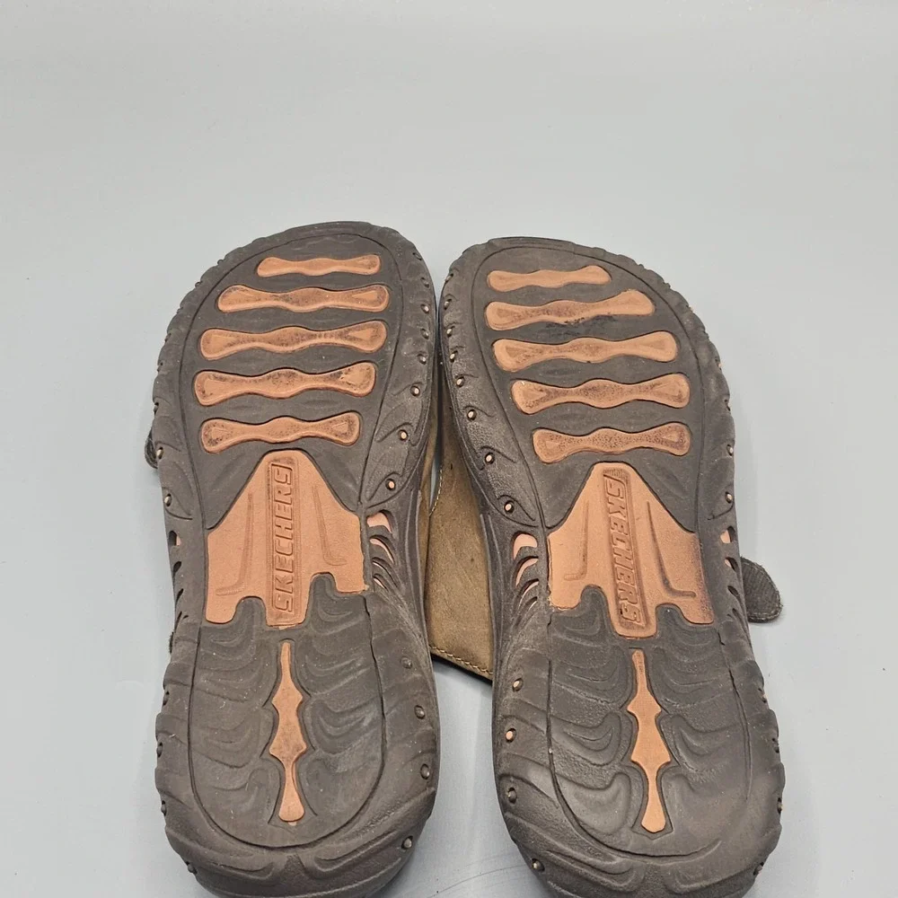Skechers Leather Sandals Slide Strap Buckles Outdoor Lifestyle Women's 12